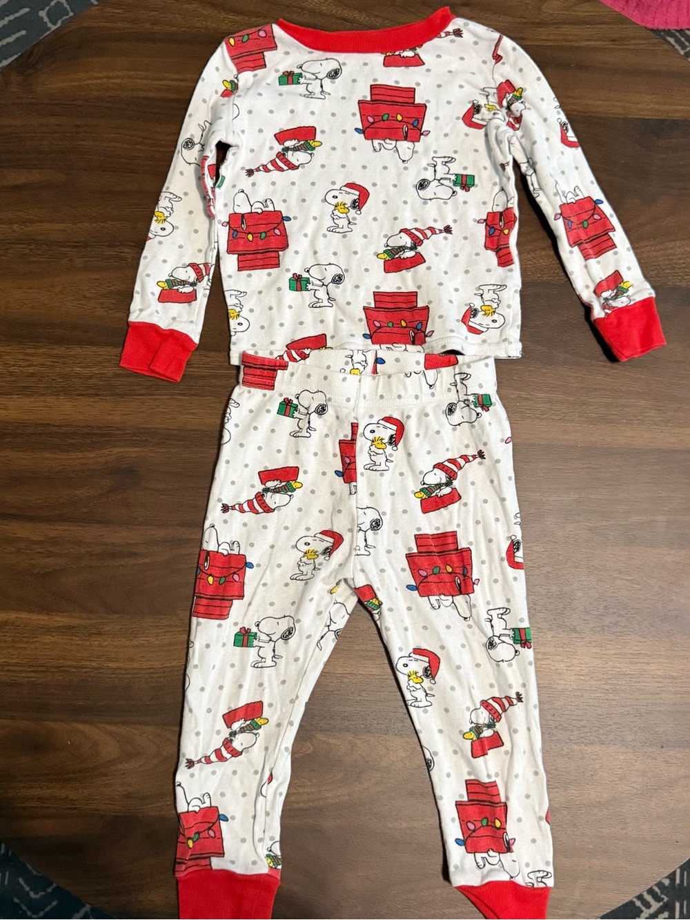 Kids Snoopy peanuts Christmas pajamas set